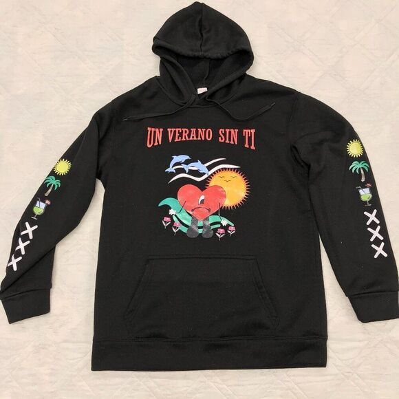 Bad‎ Bunny Un Verano Sin Ti Black Hoodie XL - Picture 1 of 4